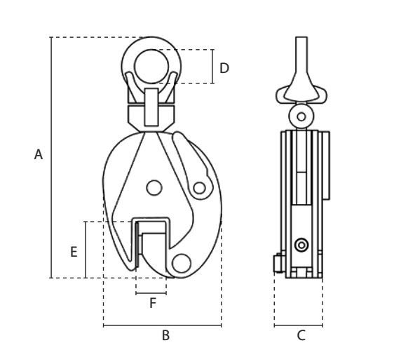 delta plate clamp dimensions